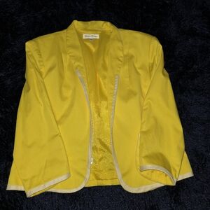 Yellow zip up blazer